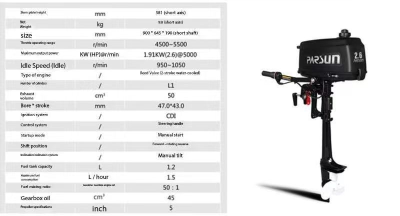 Best Selling Parsun 2.6HP Outb - Fishing Boat Outboard Motor review and price